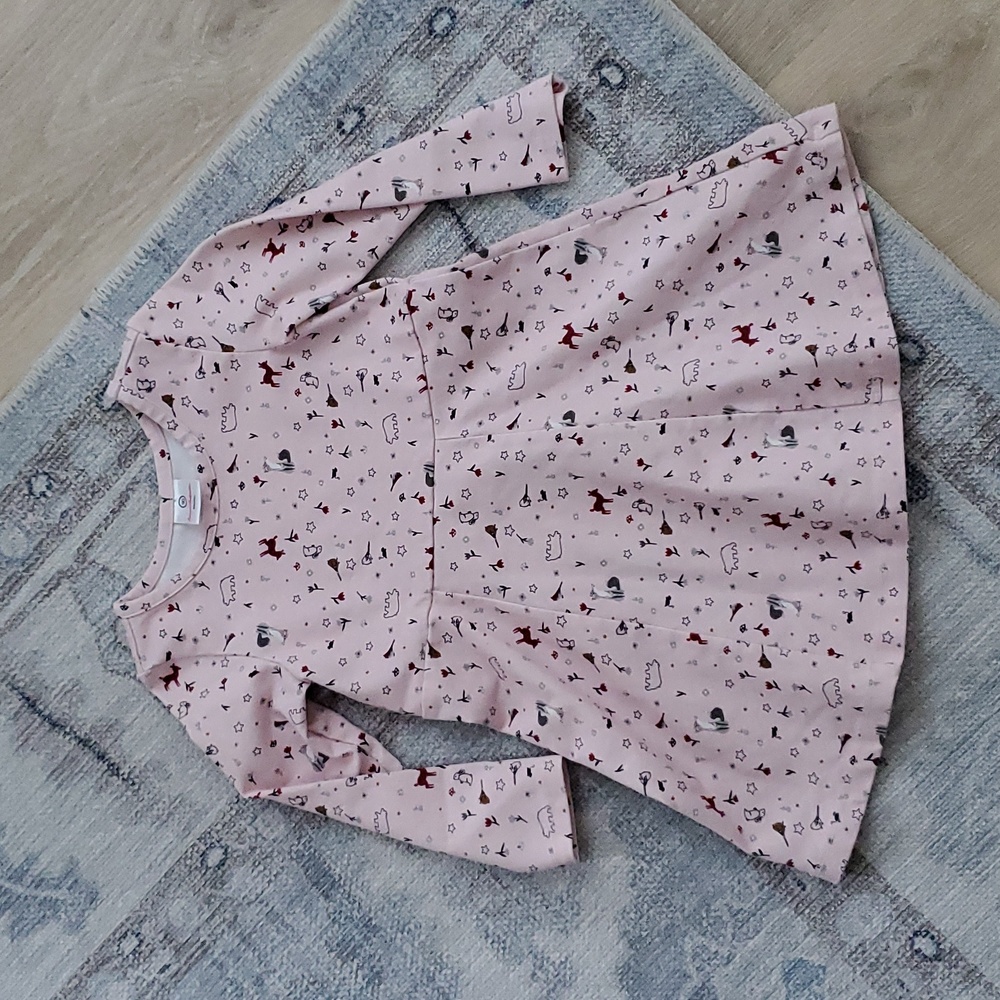 Hanna Andersson Girl Long Sleeve Skater Dress Woodland Animals Sz90/3T